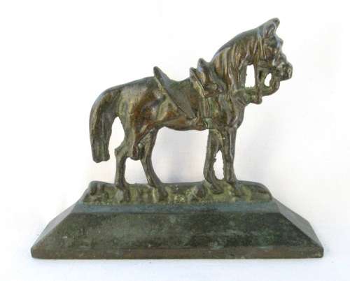 Antique Bronze Dray Horse Door Stop from Blisful