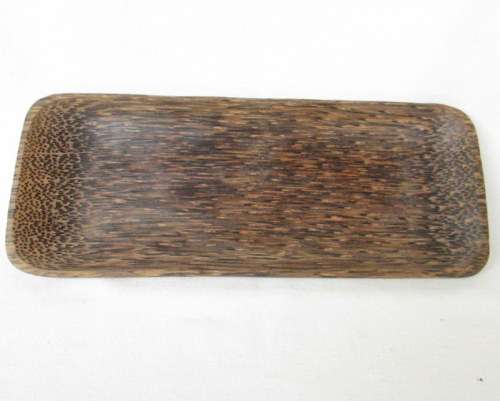 Vintage Turned Palm Wood Rectangle Shape Berries Tray from Blisful