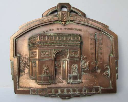 Vintage Solid Copper French Arc de triomphe Plaque from Blisful