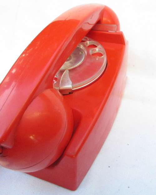 c1970's Retro Red "Hot Line" Rotary Dial Telephone from Blisful