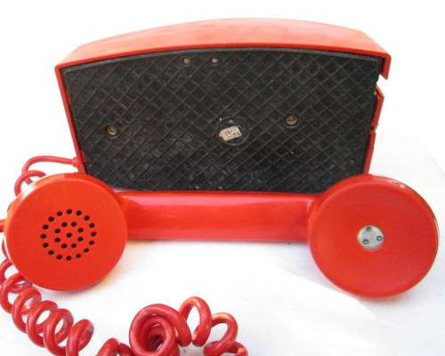 c1970's Retro Red "Hot Line" Rotary Dial Telephone from Blisful