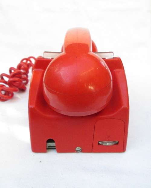 c1970's Retro Red "Hot Line" Rotary Dial Telephone from Blisful