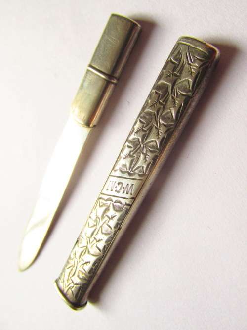 Antquie English Hallmarked Solid Silver Pen/Fruit Knife from BLISFUL