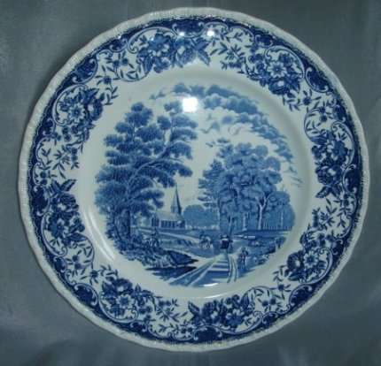 ROYAL TUDOR WARE " OLDE ENGLAND "COUNTRY SCENE RACK PLATE from BLISFUL