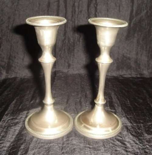 PAIR of SILVER PLATED CANDLE HOLDERS from BLISFUL