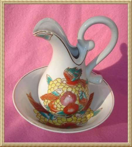 PORCELAIN WASH BASIN & WATER PITCHER from BLISFUL