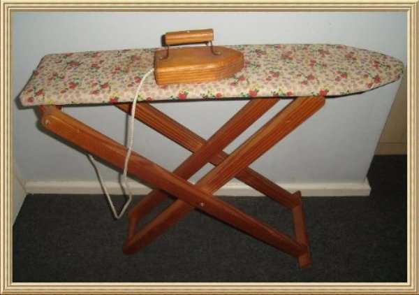 WOODEN CHILDS IRONING BOARD & IRON from BLISFUL