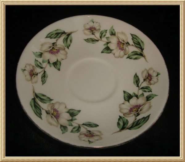 CROWN STAFFORDSHIRE " PEAR BLOSSOM " SAUCER from BLISFUL