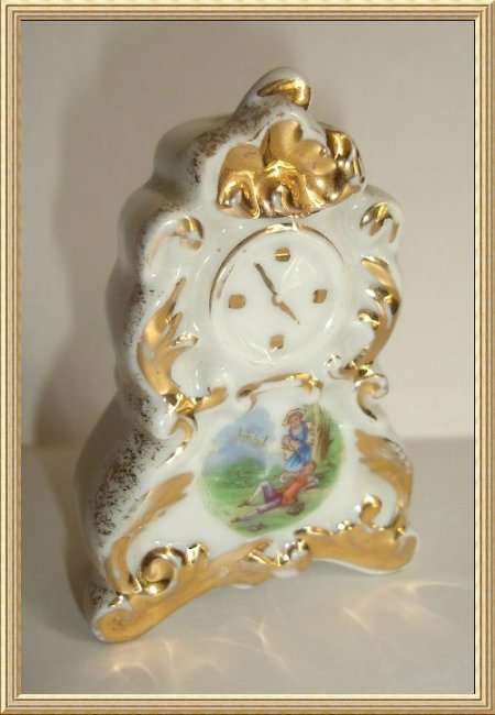 MINI FRENCH LIMOGES ROMANTIC SCENE CLOCK from BLISFUL