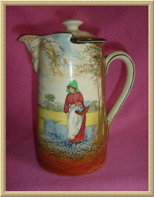 Rare c1914 Royal Dolton " Blue Bell Gatherer " Jug from Blisful