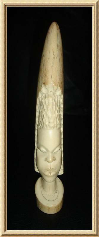 Ivory " African " Hand Carved Bust from Blisful