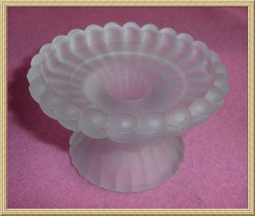 Vintage Frosted Glass Candle Holder from Blisful
