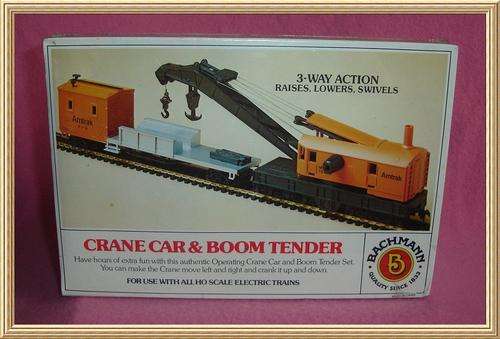 Boxed & Sealed Bachmann Amtrak Crane Car & Boom Tender Set - HO Scale from Blisful