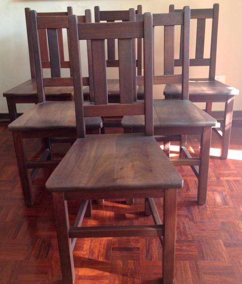 Set of 6 Imbuia Dining Chairs