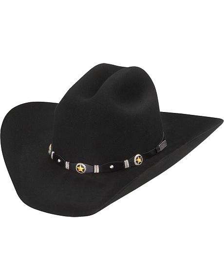 Cowboy Hat - Larry Mahan Black Oplin 3X Wool Felt