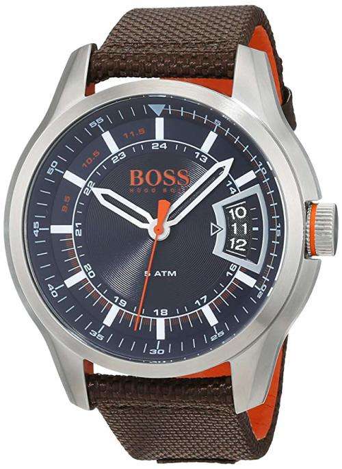 Hugo Boss Orange Hong Kong Mens Quartz Analogue Classic Brown Rubber Strap 1550002