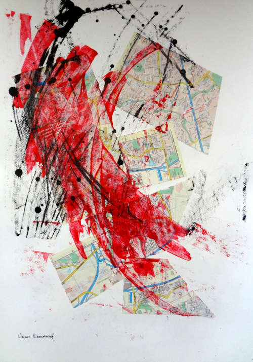 Hilton Edwards Abstract Art Painting -  cartographic series