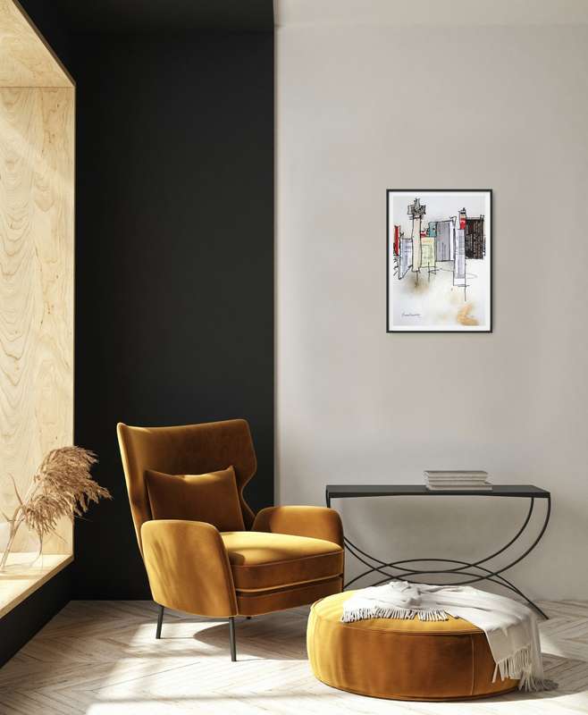 Hilton Edwards Abstract Art Painting - cityscape