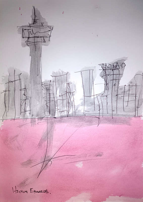Hilton Edwards Abstract Art Painting - cityscape Gallery Retail R2 000
