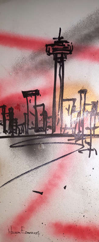 Hilton Edwards Abstract Art Painting - cityscape
