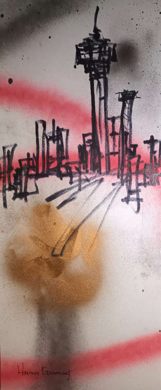 Hilton Edwards Abstract Art Painting - cityscape