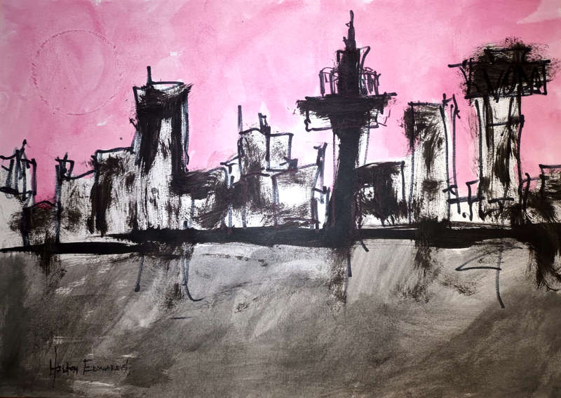 Hilton Edwards Abstract Art Painting - cityscape