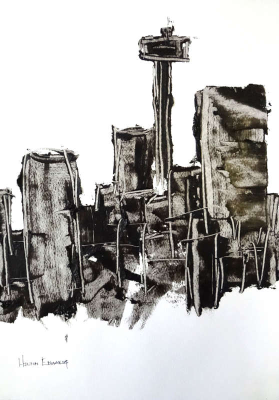 Hilton Edwards Abstract Art Painting - cityscape
