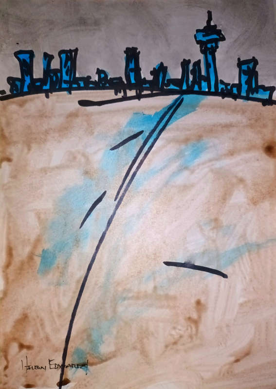 Hilton Edwards Abstract Art Painting - cityscape