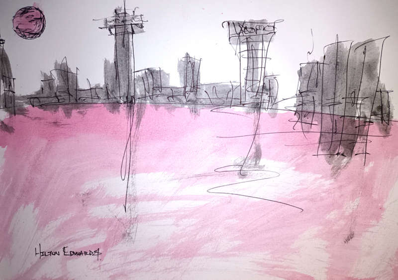 Hilton Edwards Abstract Art Painting - cityscape