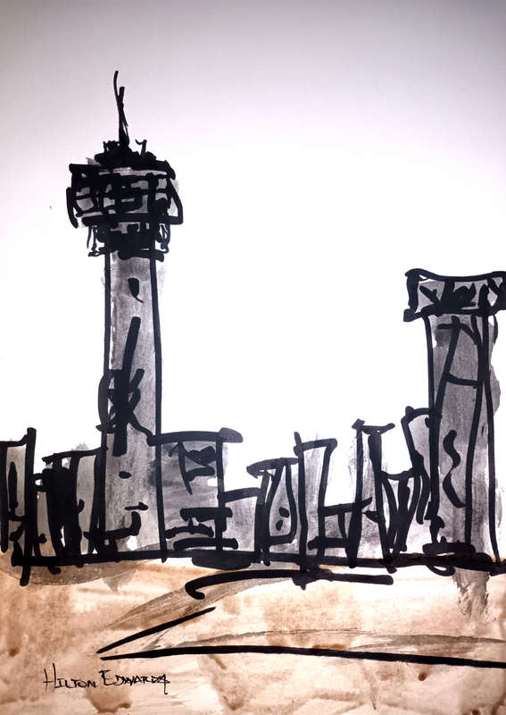 Hilton Edwards Abstract Art Painting - cityscape