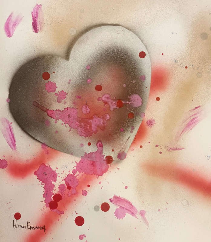 Hilton Edwards Abstract Art Painting - love hearts series