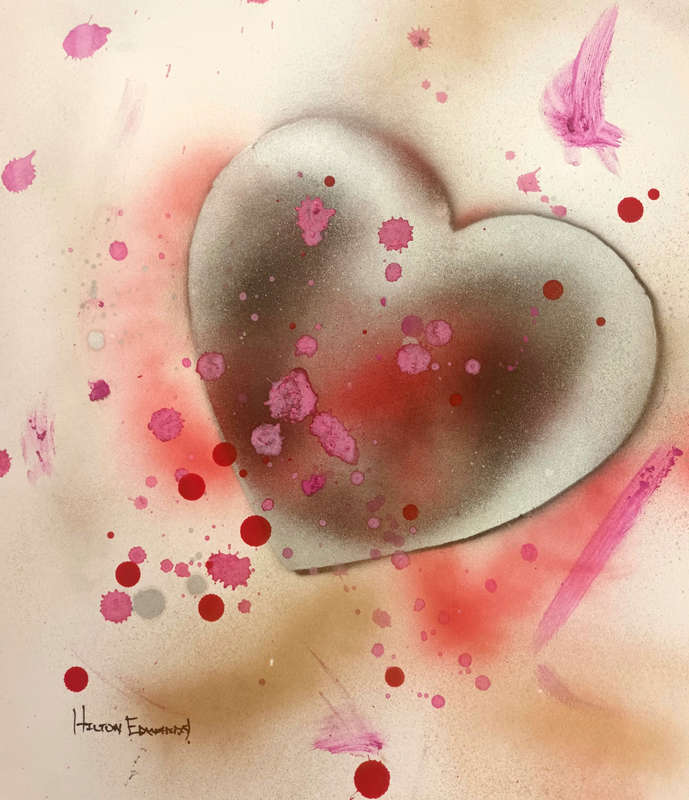 Hilton Edwards Abstract Art Painting - love hearts series