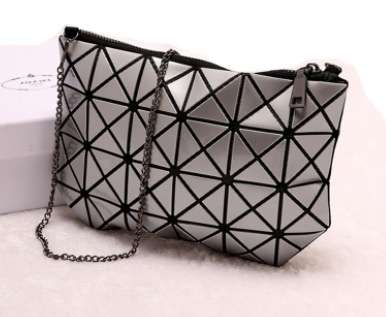fashion lady hand bag One shoulder inclined shoulder bag geometry laser ling chain bag
