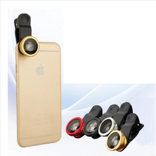 Universal 3 In 1 Clip-on Camera Lens-Fisheye wide angle macro lens Mobile triple