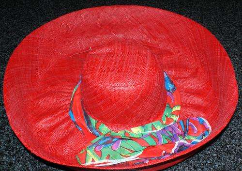 Large Sun Hat with Scarf (Red)