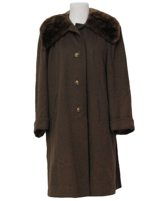 Chocolate Brown Coat with Fur Collar (38/40)
