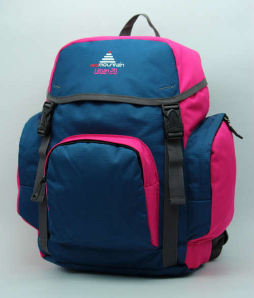 Red Mountain School Bag Back Pack Water Resistant Urban 20 Cerise & teal