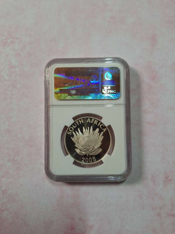 2005 SOUTH AFRICAN SILVER R1 - ALBERT LUTHULI PF69 ULTRA CAMEO