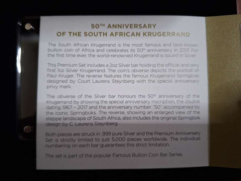 2017 50TH ANNIVERSARY OF KRUGER RAND PREMIUM SET