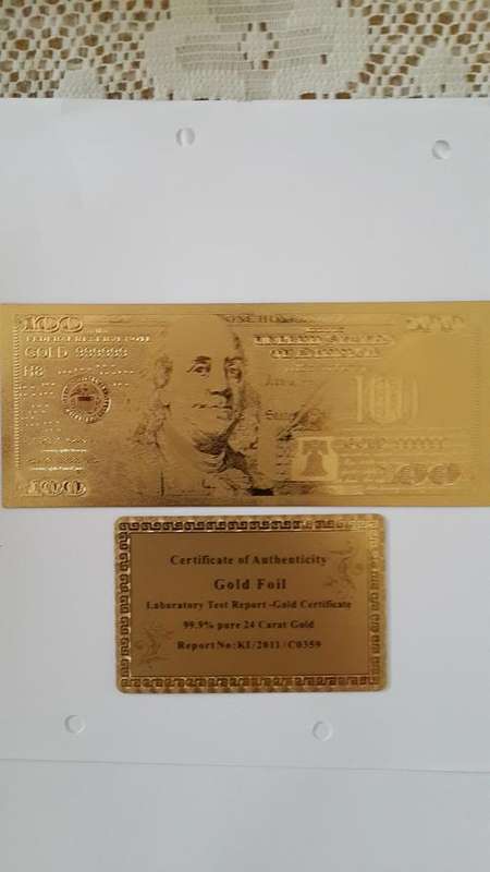 ***GOLD*** 99.9% 24ct  PURE GOLD FOIL NOTES- DOLLAR + RIYAALS ***GOLD***