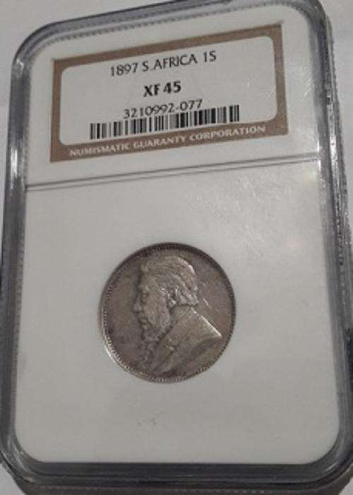 WOW !! WOW!! 118 YEARS OLD-1897-1 SHILLING -RARE GRADE-PAUL KRUGER