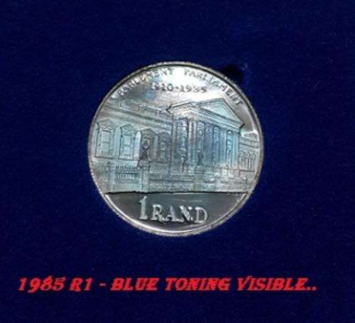 1985 PROOF PARLIAMENT R1 - S A MINT BOX -TONING VISIBLE