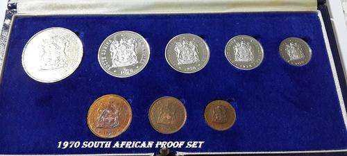 1970 OLD SOUTH AFRICAN COIN PROOF SET - S A MINT BOX