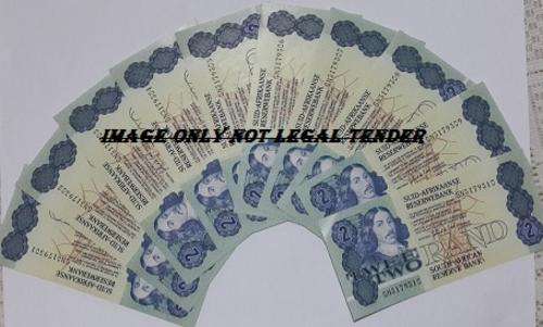 GERHARD de KOCK TWO RAND NOTES - CRISP SEQUENTIAL NOTES X 5