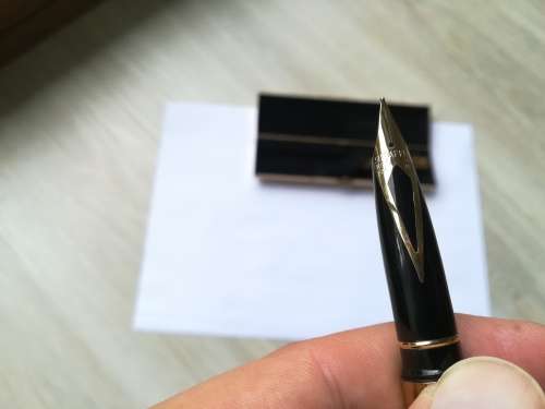 14K Sheaffer Targa Brass fountain pen