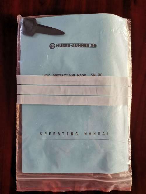 Brand New Huber Suhner Military Full Face Gas Mask with brand new filter cartridge