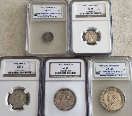 1897 set of 5 coins