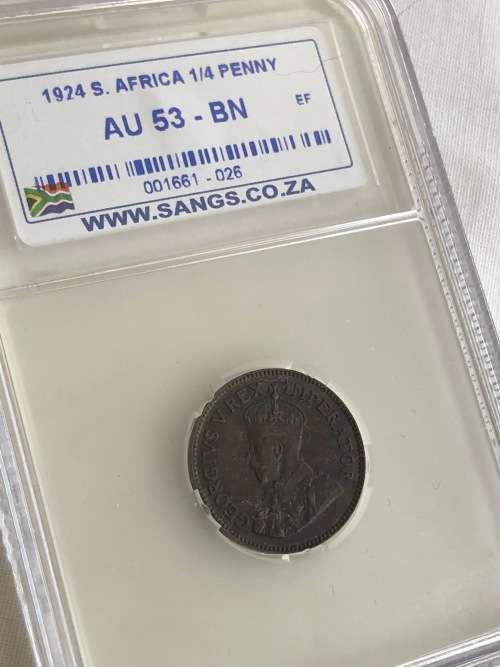 1924 Quarter Penny SANGS AU53BN