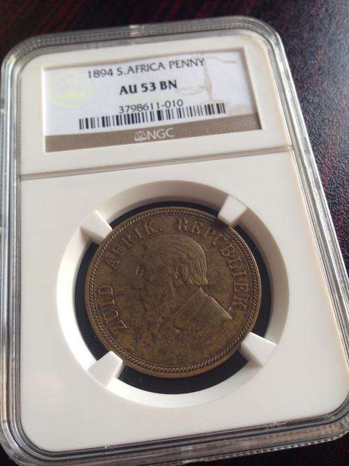 1894 pENNY NGC graded AU 53 BN