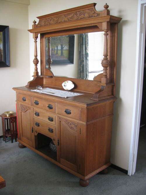Oak sideboard with mirror